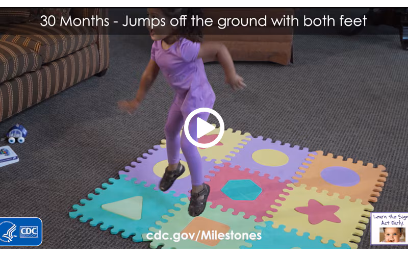 Jumps off the ground with both feet