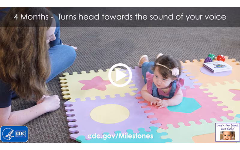 Turns head towards the sound of your voice