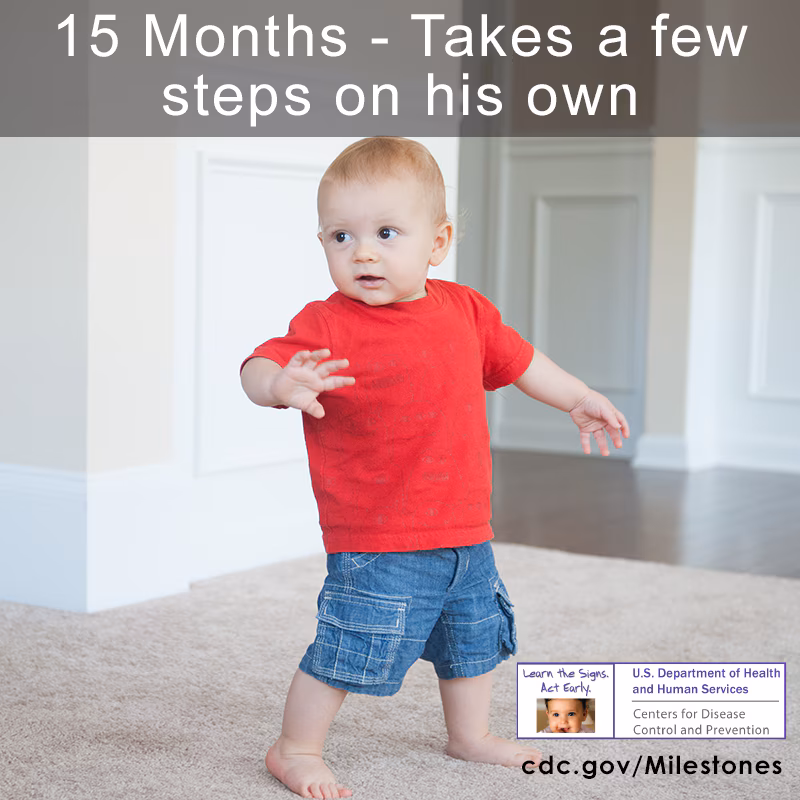 Takes a few steps on his own