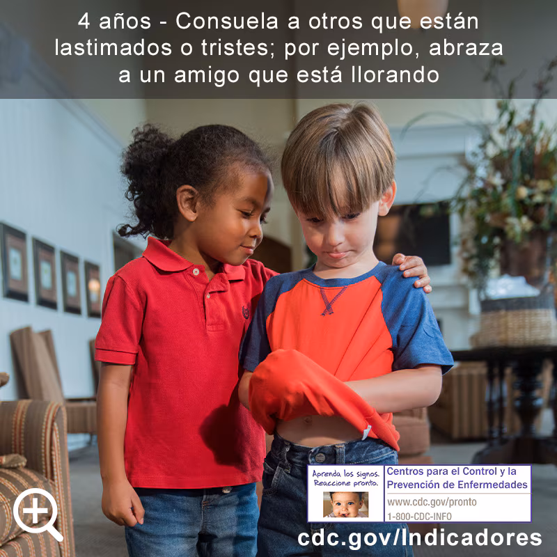 Consuela a otros que están lastimados o tristes; por ejemplo, abraza a un amigo que está llorando