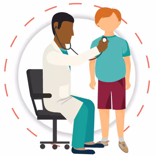 Icon: A doctor with a boy