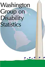 Washington Group mark Washington Group on Disability Statistics logo shows the Washington monument and a globe.
