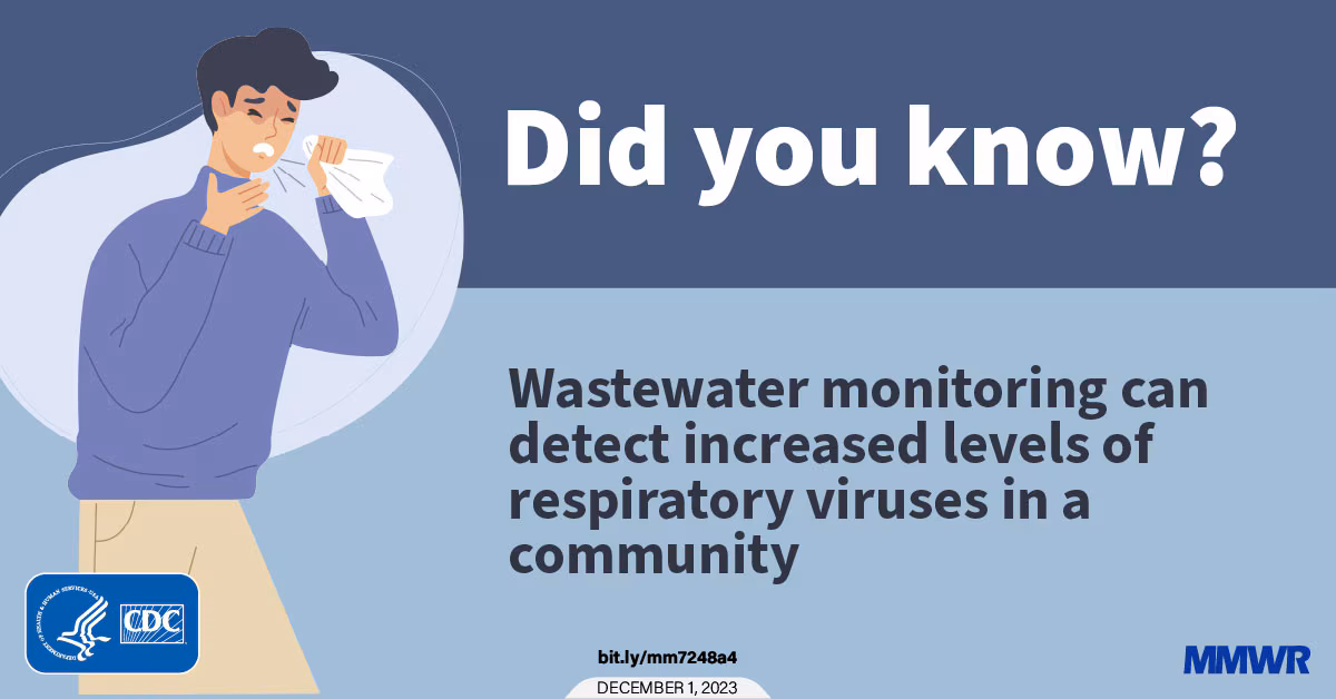 mmwr-wastewater-surveillance-01 "Did you know? Wastewater monitoring can detect increased levels of respiratory viruses in a community"