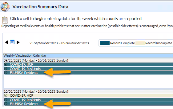 example vaccination summary data