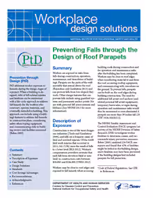 Cover of NIOSH Workplace Design Solution "Preventing Falls through the Design of Roof Parapets"