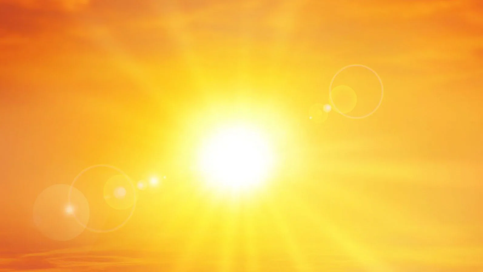 Sun The sun shining brightly