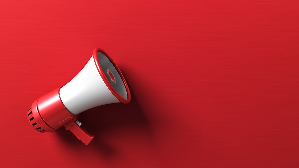 — title missing — Megaphone on plain background