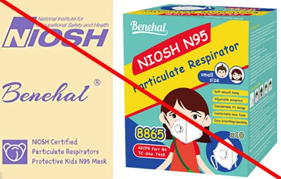 Guangzhou Zhen Tao Culture Media Co., Ltd. is marketing Benehal Model 8865 as a NIOSH approved unit for kids. NIOSH does not approve filtering facepiece respirators for children.. Guangzhou Zhen Tao Culture Media Co., Ltd. is marketing Benehal Model 8865 as a NIOSH approved unit for kids. NIOSH does not approve filtering facepiece respirators for children.
