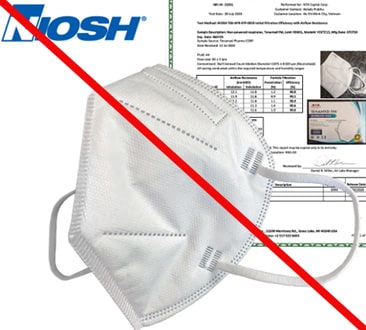 This is an example of a misrepresentation of a NIOSH-approved product. Products labeled TENAMYD FM and sold by Clean Life 360 are NOT NIOSH approved. (2/4/2021) This is an example of a misrepresentation of a NIOSH-approved product. Products labeled TENAMYD FM and sold by Clean Life 360 are NOT NIOSH approved. (2/4/2021)