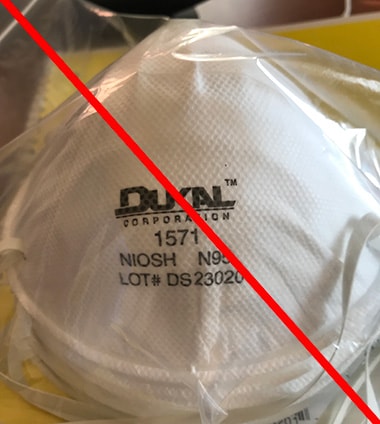 This is an example of a misrepresentation of a NIOSH approval. DUKAL is not a NIOSH approval holder or a private label holder. (10/22/2020) This is an example of a misrepresentation of a NIOSH approval. DUKAL is not a NIOSH approval holder or a private label holder. (10/22/2020)