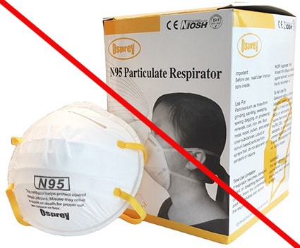 This is an example of a misrepresentation of a NIOSH approval. Osprey is not a NIOSH approval holder or a private label assignee. The Osprey N95 particulate respirator is not NIOSH approved. This is an example of a misrepresentation of a NIOSH approval. Osprey is not a NIOSH approval holder or a private label assignee. The Osprey N95 particulate respirator is not NIOSH approved.