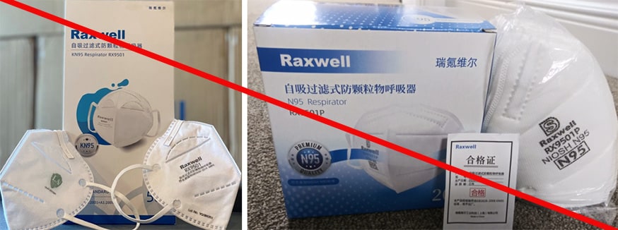Raxwell model RX9501P N95 is being misrepresented as a NIOSH-approved product. Raxwell model RX9501P N95 is being misrepresented as a NIOSH-approved product.