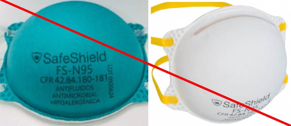 This is an example of a misrepresentation of NIOSH approval. SafeShield’s marketing of model FS-N95 is misleading and may cause users to believe it is NIOSH approved. This is an example of a misrepresentation of NIOSH approval. SafeShield’s marketing of model FS-N95 is misleading and may cause users to believe it is NIOSH approved.