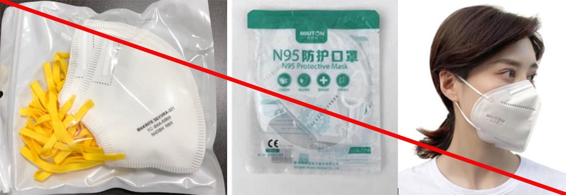 Examples of Sekura and Miuton respirator that are NOT NIOSH approved. Examples of Sekura and Miuton respirator that are NOT NIOSH approved.