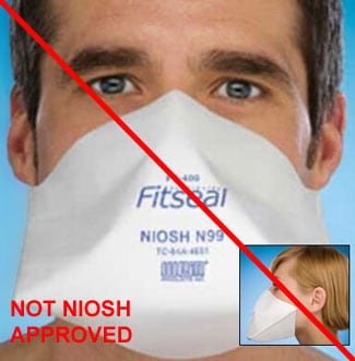 Example or respirator that is not NIOSH-approved Example or respirator that is not NIOSH-approved