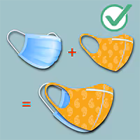Illustration of how to double up masks