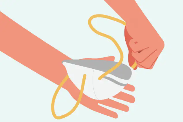 use2 inspecting the N95 for damage