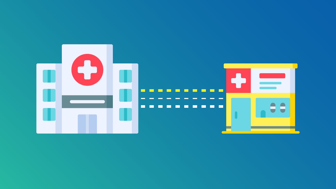 Associated-facilities Graph showing a larger and smaller facility connected by lines