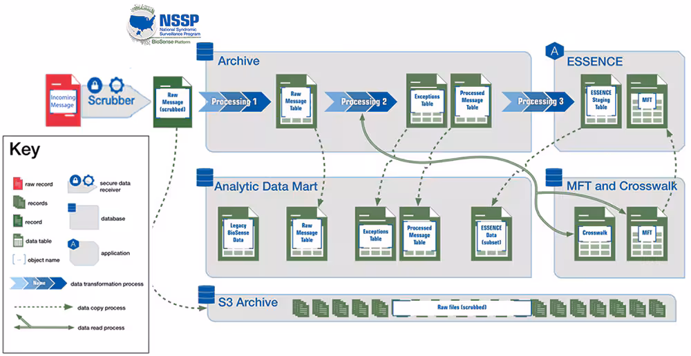 how data are processed within the Archive database and replicated to the Analytic DataMart