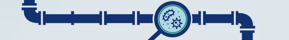 pipe-nwss Magnifying glass inspecting water within wastewater pipes