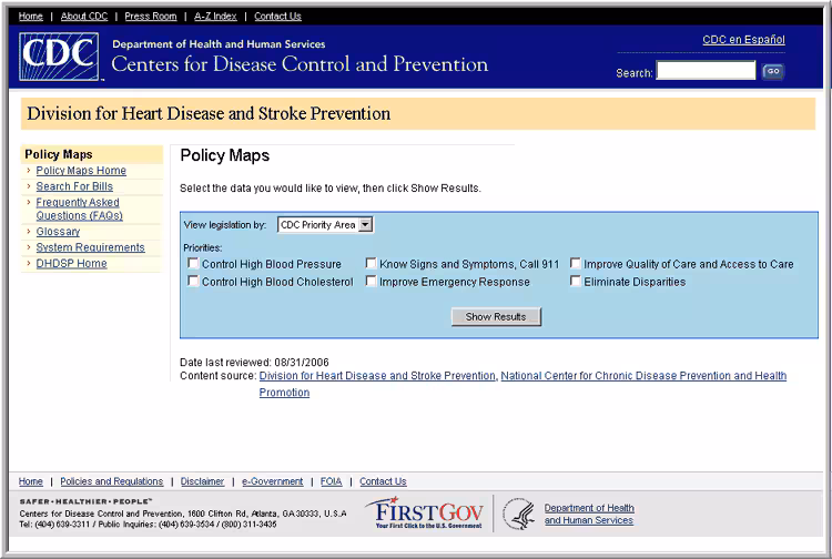 Screen capture of a website