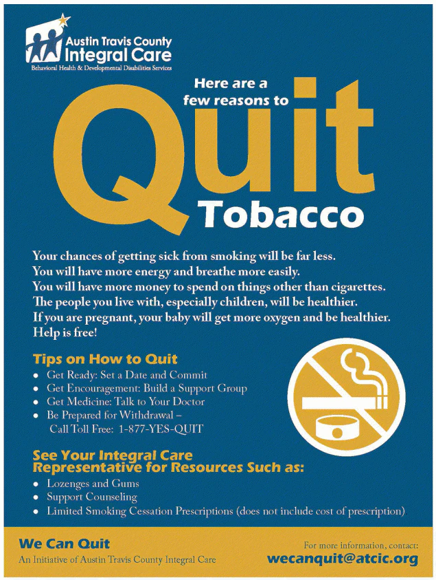 17_0059_01.gif Poster used in the internal communication strategy, We Can Quit, for Integral Care’s tobacco-free campus policy, Austin, Texas, 2010–2012.
