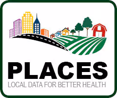 PLACES White Button PLACES: Local Data for Better Health color on while background button