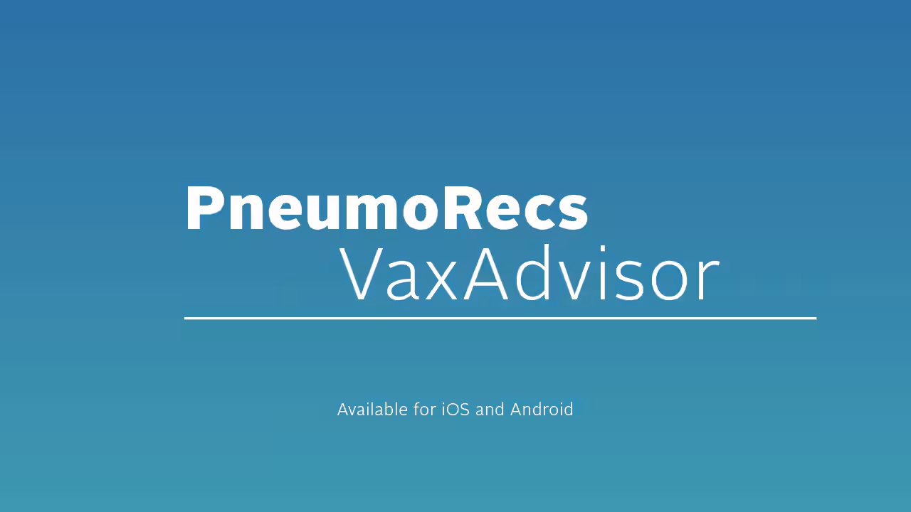 pneumorecs logo PneumoRecs VaxAdvisor logo on a blue background.