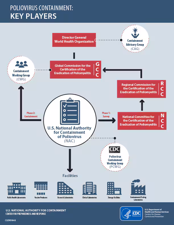 Poliovirus Containment: Key Players Infographic
