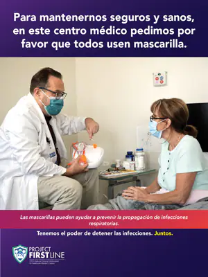 Masking Sign 4 Long Term Care Facilities Spanish Thumb Image To keep each other safe and healthy, this facility is asking everyone to please wear a mask.