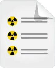 vector graphic of document with radiation symbols on it