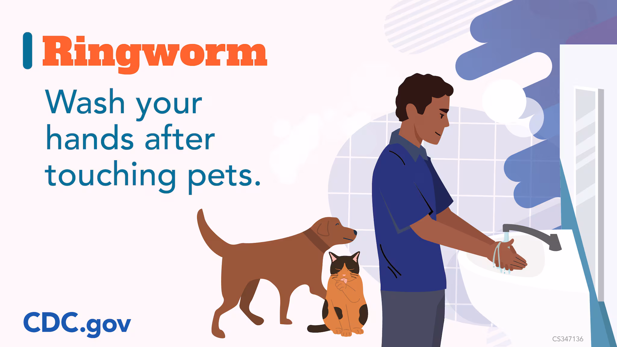 An illustration of a man washing his hands.