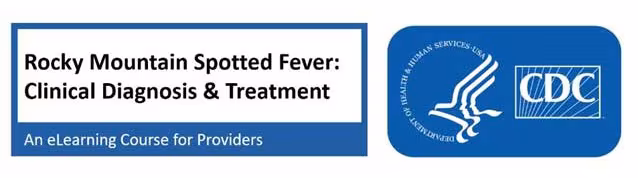 RMSF Clinical Diagnosis Treatment Header art for Rocky Mountain Spotted Fever clinical diagnosis & treatment training course.