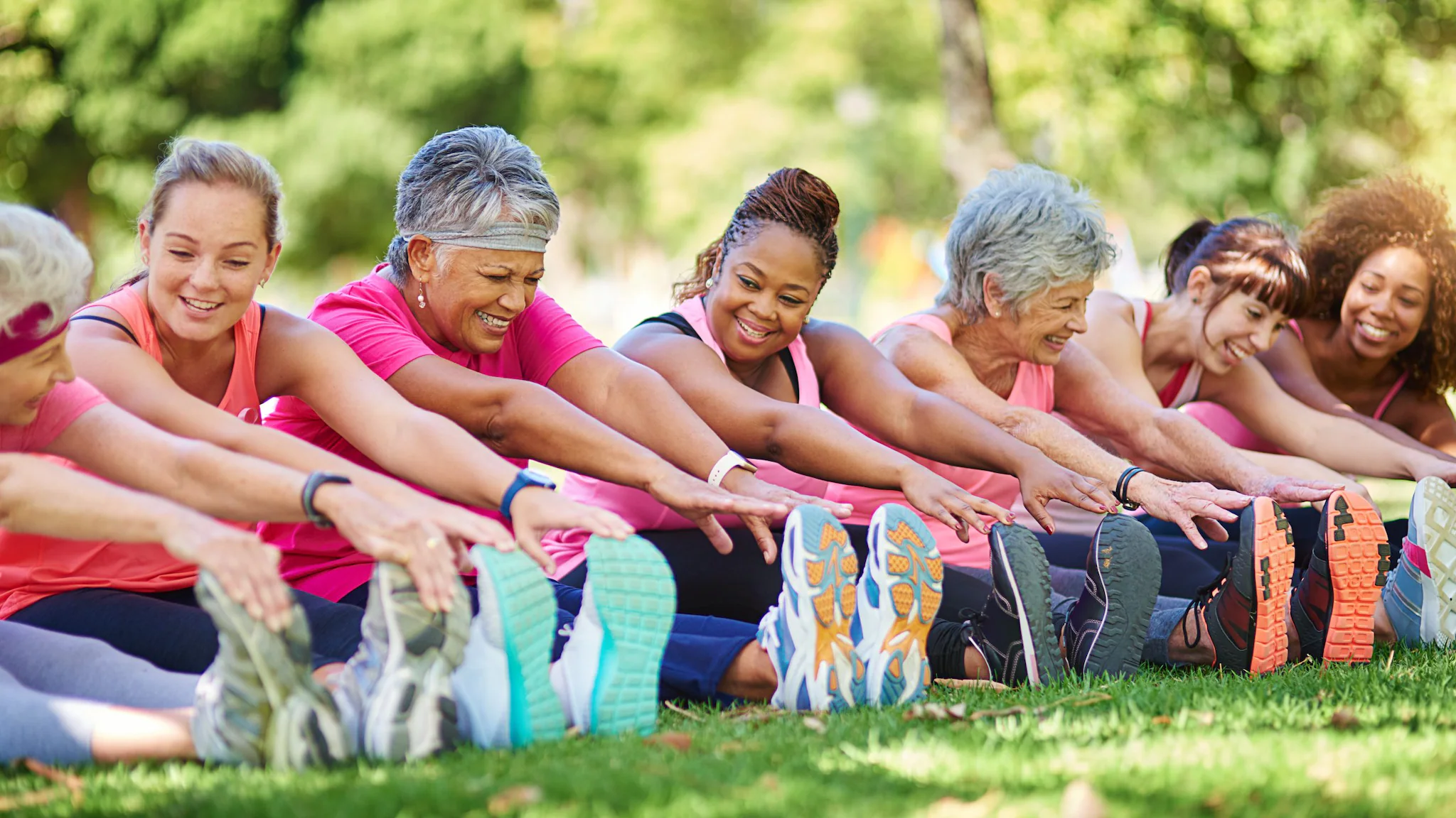 Woman Various Ages Stretching before Workout Woman Various Ages Stretching before Workout