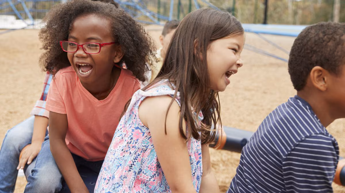 Children playing on a playground.