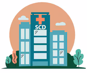 Graphic of an acute care facility for SCD.