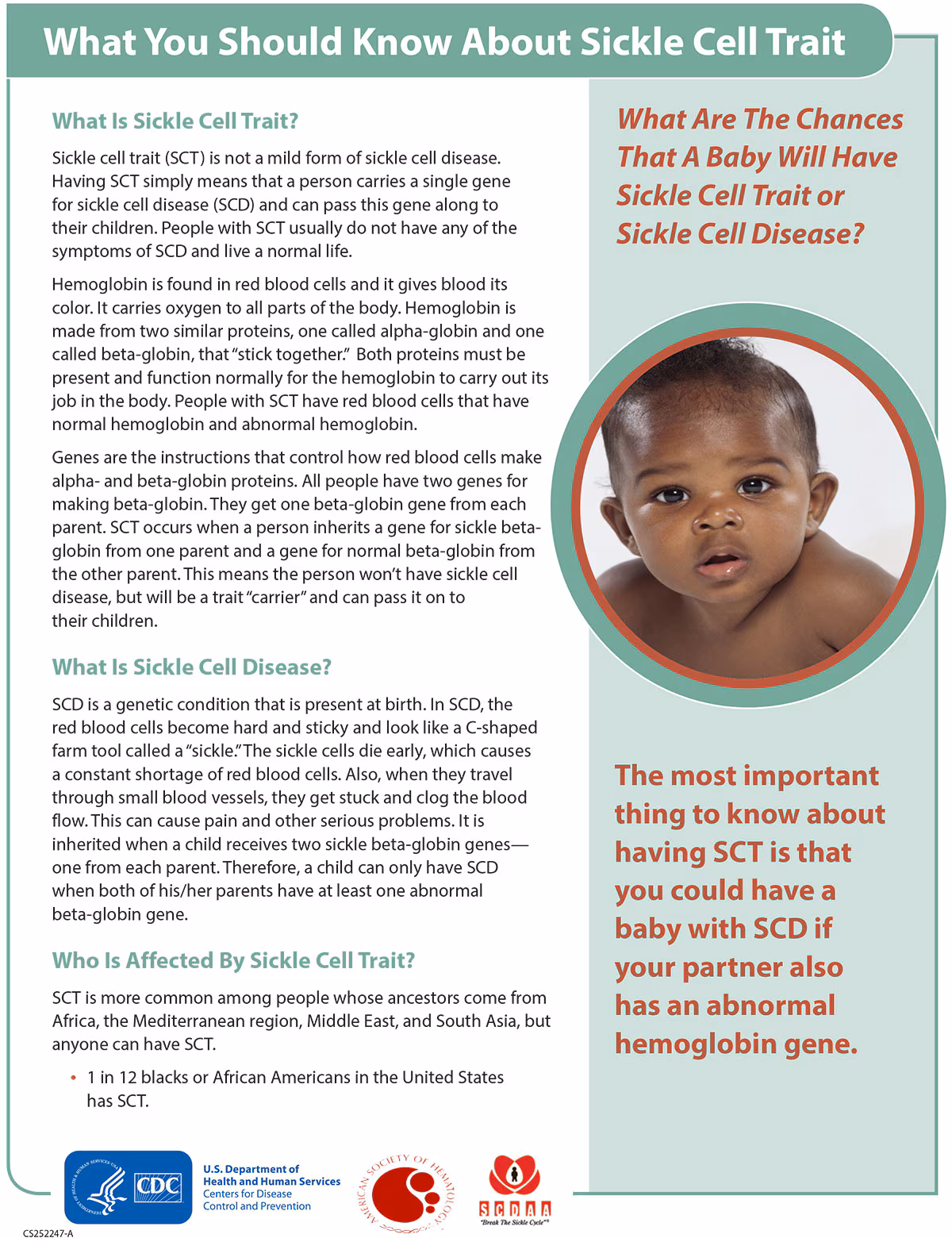 What You Should Know About Sickle Cell Trait factsheet thumbnail