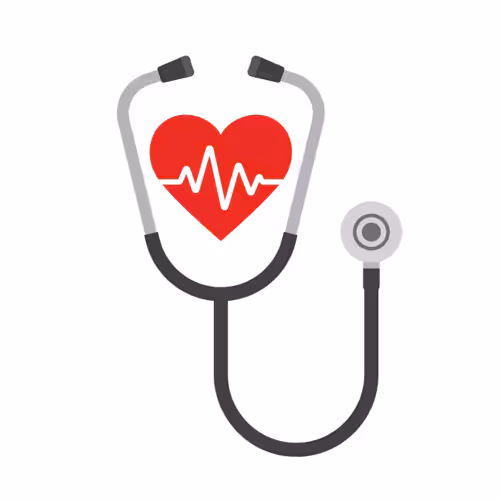 — title missing — Illustration showing heart and stethoscope.