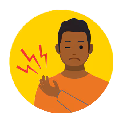 Illustration of a man with shoulder weakness.