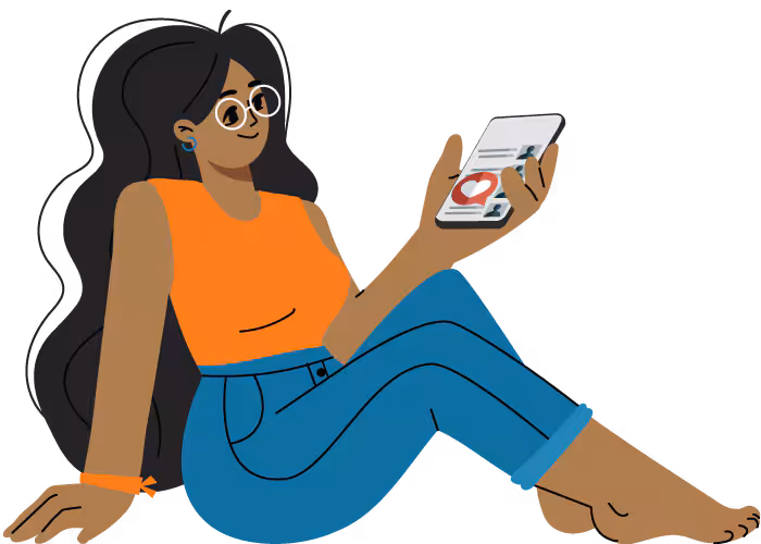 Graphic of a girl on her cell phone