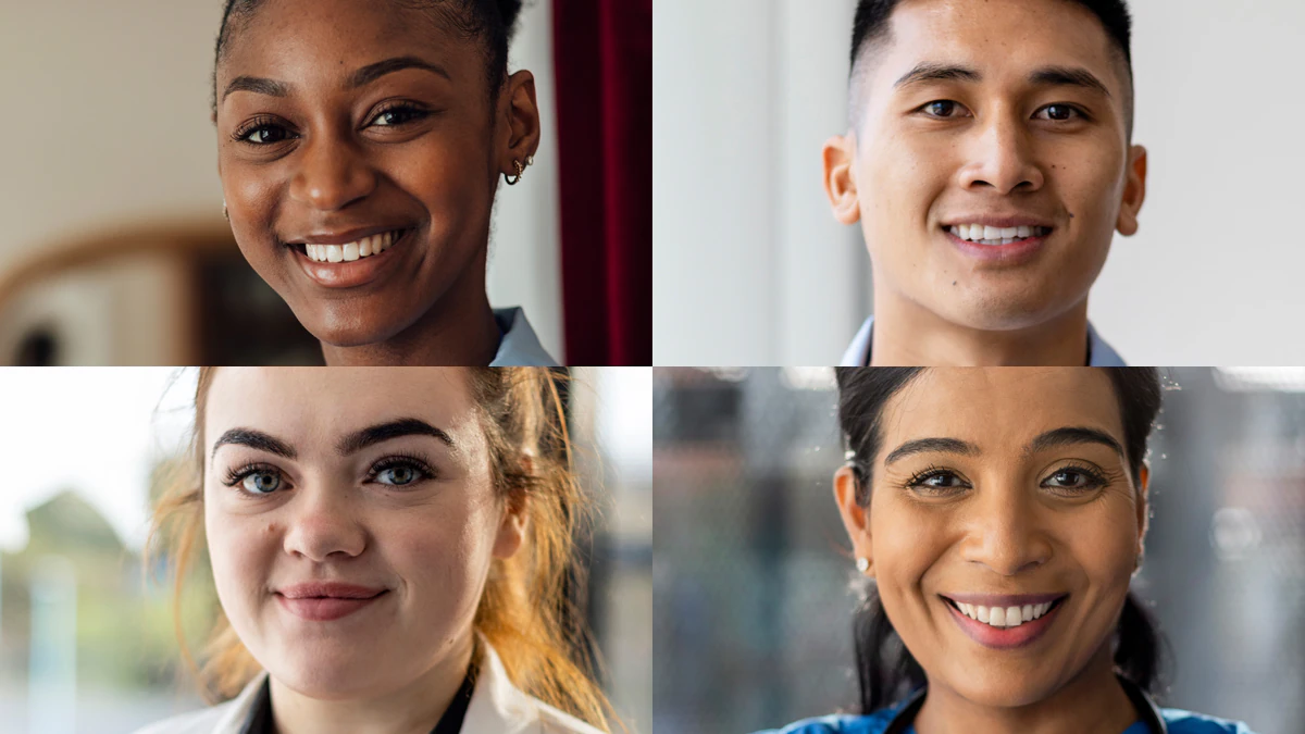 Public health people - montage Diverse group of people