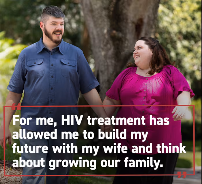 screen capture - For me, HIV treatment has allowed me to build my future with my wife and think about growing our family.