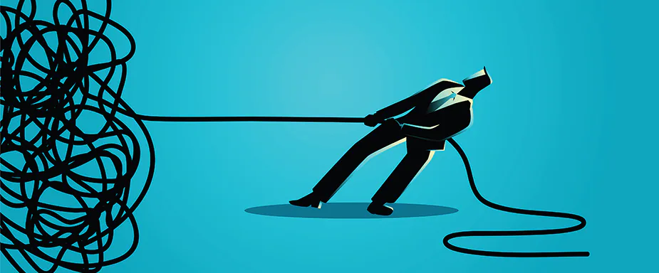business-person-unraveling-tangled-rope_925x384 businessperson unraveling tangled rope or cable