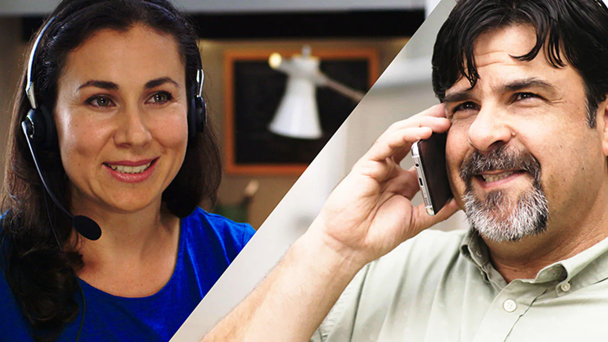 Quitline Help Man getting quit assistance from a quitline operator.