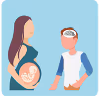 Mujer embarazada y niño