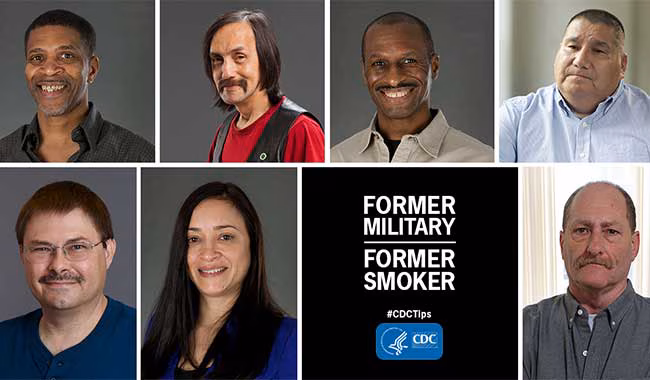 Collage of Tips participants that have served in the military