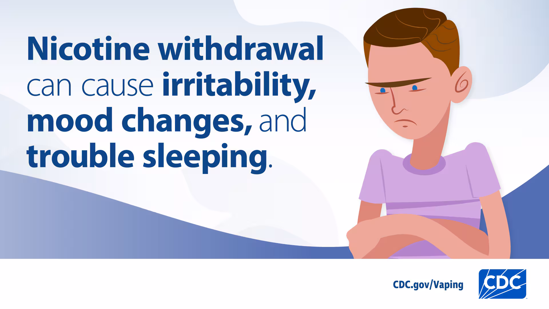 Illustration of an irritable or unhappy young person