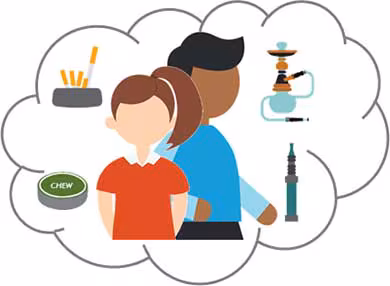 people surrounded by various tobacco products