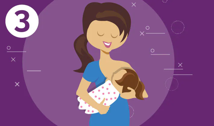 3-less-stressful-breastfeeding Mom breastfeeding baby.
