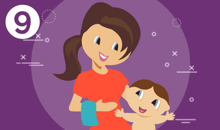 9-less-stressful-care Mom smiling at baby.